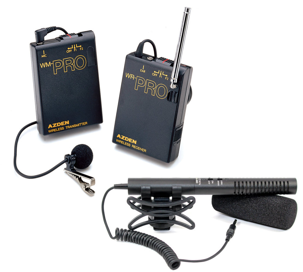 AZDEN WHD PRO i Wireless Mono Lav Mic Kit and Stereo DSLR Mic