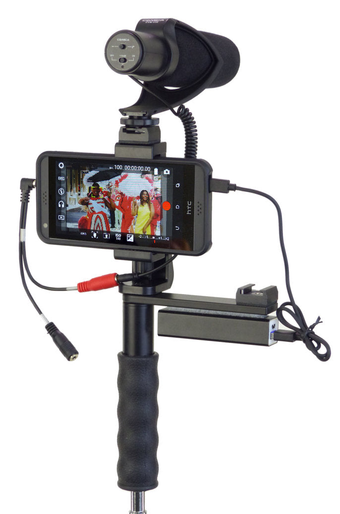 Dual Phone Tripod/Hand Grip Mount: Live Streaming, Dual Video