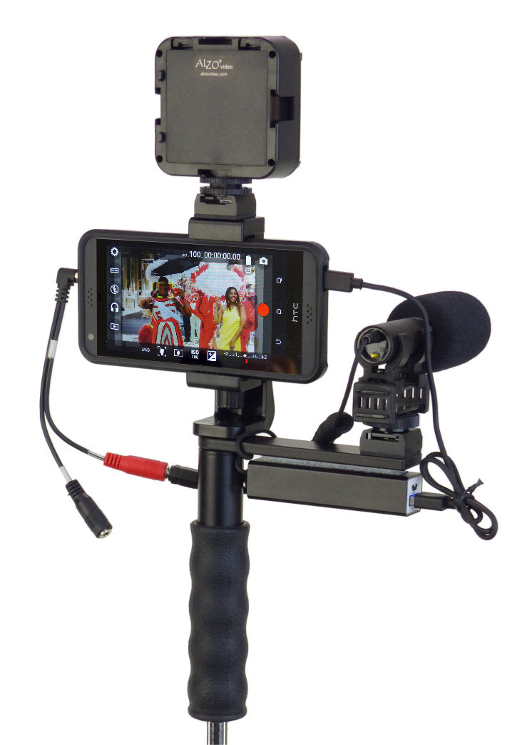 Dual Phone Tripod/Hand Grip Mount: Live Streaming, Dual Video